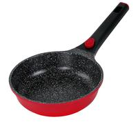 STONELINE SMART Poêle à frire 20 cm, petite poêle en fonte d'aluminium, avec poignée amovible, poêle induction, Tous feux, antiadhésif avec vraies particules de pierre, Rouge