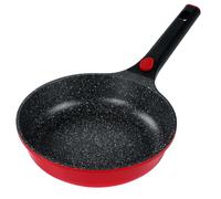 STONELINE SMART Poêle à frire 24 cm, Poêle en fonte d'aluminium, Poignée amovible, Poêle induction, Tous feux, Revêtement antiadhésif avec vraies particules de pierre, Rouge