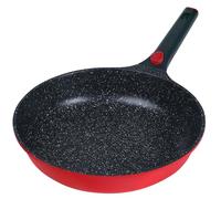 STONELINE SMART Poêle à frire 28 cm, Grande poêle en fonte d'aluminium, Poignée amovible, Poêle induction, Tous feux, Revêtement antiadhésif avec vraies particules de pierre, Rouge