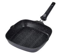 STONELINE SMART Poêle Grill 28x28 cm, avec 2 Becs verseurs et Poignée Amovible, Revêtement Antiadhésif avec de vraies particules de pierre, Cuisson sans Huile ni Graisse