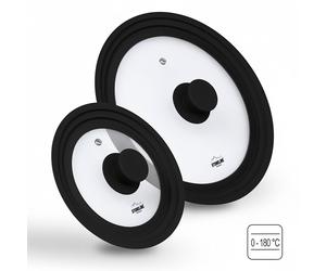 STONELINE Universaldeckel Set mit Silikonrand für Töpfe Pfannen 16/18/20 cm,