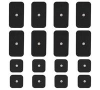 Stonenect Électrodes de rechange adhésives Clouté Réutilisables Pansements autocollants Tampons adhésifs remplacement Compatible avec Compex TENS/EMS Machines (8Pcs 5x5cm+8Pcs 5x9cm-3.5mm Bouton)