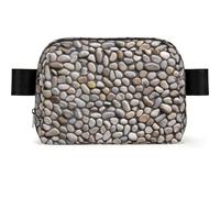 Stones All Over The Ground Sac banane carré tendance avec impression, tissu sergé résistant à l'eau, sac de poitrine ou sac ceinture, sangle réglable 65-120 cm pour homme et femme