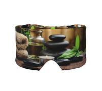 Stones and Spa Oil On The Wood Near A Pond Print Soft Eye and Ear Muffs for Adults Sleeping Protection Cover for Travel Sieste Relief