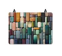 Stones - Housse de protection pour cuisinière électrique, texture rectangles modernes et contemporaines, sans vert, lavable, pour plaque de cuisson à induction ou cabine électrique, décoration de