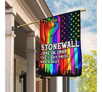 Stonewall - La Première Fierté Était Une Émeute Jardin Signe Drôle Drapeau De Décoration Durable Drapeaux De Pirate Décoration Pour Extérieure Porche Balcon S