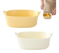 Stonivislyt 2pcs Plat à gratin en céramique Anti-Rayures Blanc pour friteuse à air Chaud | pour la préparation de lasagnes, Soupe, Tiramisu et Plus d'accessoires de friteuse,Plat a Tarte,Plat Tarte