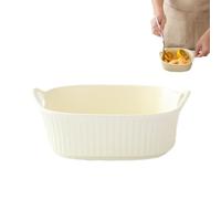 Stonivislyt 2pcs Plat à gratin en céramique Anti-Rayures Blanc pour friteuse à air Chaud | pour la préparation de lasagnes, Soupe, Tiramisu et Plus d'accessoires de friteuse,Plat a Tarte,Plat Tarte