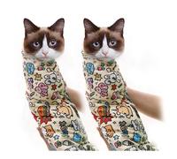 Stonivislyt 2pcs Tissu Velcro pour Chats,Tissu Auto-adhésif pour Couper Les Ongles ,Enveloppe de toilettage pour Chat, Enveloppe Velcro pour Chat , Anti-Morsure,pour médicaments,Coupe des Ongles