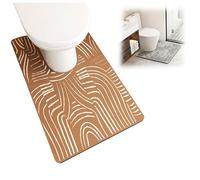 Stonivislyt Tapis de Toilette U,Tapis de Toilette,Tapis Toilette WC Diatomite Sechage Rapide Absorbant Tapis de Sol pour Toilette Antidérapant Tapis Contour WC Tapis de Toilette WC Lavable