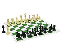 StonKraft 17'' x 17'' Tournament Chess Jeu d'échecs Pliable en Vinyle avec pièces en Plastique Solide (avec Reine supplémentaire) - Idéal pour Les Joueurs d'échecs Professionnels…