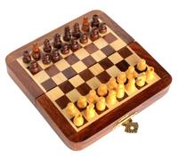 StonKraft Handmade Premium Wood 18 x 18 cm Chess Set - Set magnétique Pliable en Bois avec Rangement