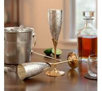 Stonkraft Lot de verres à champagne en laiton gravé avec flûtes et coupes (fin) - Argent poli…