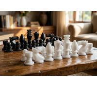 StonKraft Pièces d'échecs en marbre de 7,6 cm faites à la main en pierre de qualité supérieure, pièces lourdes et sculptées pour collectionneurs, cadeaux pour les amateurs d'échecs joueurs