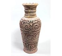 StonKraft Vase indien sculpté à la main en marbre 30,5 cm, FlwrVase12Dsn2