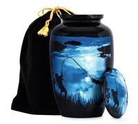 Stonlif Grande urne funéraire de pêche pour Cendres humaines Adultes mâles Femelles - Urne décorative de pêche pour Homme et Femme 90,7 kg | Urne de pêche pour Papa, Homme, Cendres humaines | Grande