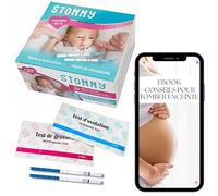 STONNY Test De Grossesse Et Test Ovulation - Bandelette Urinaire par 50x, Test De Grossesse Précoce 25 mIU/ml, Ebook Offert Pour Tomber Enceinte Naturellement, Femme Cherchant Bon Rapport Qualité/Prix