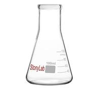 stonylab 1-Paquet Erlenmeyer Fiole en Verre Borosilicate, Erlenmeyer Flask à Paroi Épaisse avec Bord Résistant - (100 ml Convient au Bouchon en Caoutchouc StonyLab 5#)