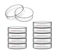 stonylab 10pk Boîte de Pétri Verre, 100 x 20 mm Verre Borosilicaté Autoclavable Boîte de Culture Cellulaire Petri Dish avec Couvercle Transparent pour Laboratoire