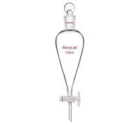 stonylab 125ml Robinet D'arrêt en Verre Ampoules à Décanter, Entonnoir Laboratoire en Verre Borosilicate Mur-Lourde Conique en Forme de Poire, Separatory Funnel avec Joint 24/29