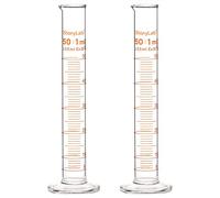 StonyLab 2-Paquet Cylindre Gradué en Verre Borosilicaté, Glass Graduated Cylinder - 50ml
