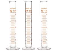 StonyLab 3-Paquet Cylindre Gradué en Verre Borosilicaté, Glass Graduated Cylinder - 50ml