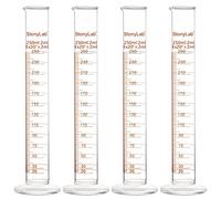StonyLab 4-Paquet Cylindre Gradué en Verre Borosilicaté, Glass Graduated Cylinder - 250ml