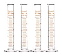 StonyLab 4-Paquet Cylindre Gradué en Verre Borosilicaté, Glass Graduated Cylinder - 50ml