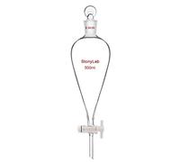 stonylab 500ml Robinet D'arrêt en Verre Ampoules à Décanter, Entonnoir Laboratoire en Verre Borosilicate Mur-Lourde Conique en Forme de Poire, Separatory Funnel avec Joint 24/29