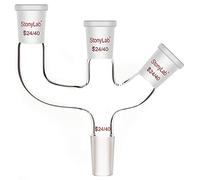 stonylab Adaptateur Claisen en Verre Borosilicaté, Trois Joints Extérieurs 24/40 et un Joint Intérieur, Adaptateur de Distillation Claisen avec Bras Latéral à 45 Degrés pour Laboratoire