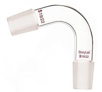 stonylab Adaptateur Courbé de Distillation en Verre Borosilicate 75°, Deux Joints Internes 19/22, pour Usage en Laboratoire