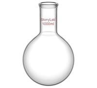 stonylab Ballon Fond Rond, Ballon de Distillation à Fond Rond en Verre Borosilicate RBF à Col Long, Round Bottom Flask Ballon de Laboratoire - 1000ml (1L)