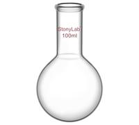 stonylab Ballon Fond Rond, Ballon de Distillation à Fond Rond en Verre Borosilicate RBF à Col Long, Round Bottom Flask Ballon de Laboratoire - 100ml