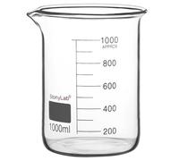 stonylab Bécher en Verre, 1 Pièce, Verre Borosilicaté Gradué, Forme Basse Griffin avec Bec Verseur, 1000 ml