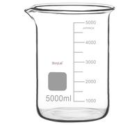stonylab Bécher en Verre, 1 Pièce, Verre Borosilicaté Gradué, Forme Basse Griffin avec Bec Verseur, 5000 ml