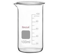 stonylab Bécher en Verre, Lot de 1, Verre Borosilicaté Gradué, Bécher de Laboratoire à Bec Verseur, 100 ml