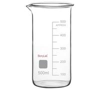 stonylab Bécher en Verre, Lot de 1, Verre Borosilicaté Gradué, Bécher de Laboratoire à Bec Verseur, 500 ml