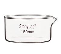 stonylab Boîte Petri à Bec Verseur et Rebord Robuste, Plat de Cristallisation en Verre Borosilicaté Réutilisables, Crystallizing Dish pour Cristallisation et Évaporation - 1000 ml Capacité OD 150 mm