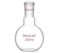StonyLab Borosilicaté Verre Simple cou Fond plat Ébullition Flasque, Ballons de Laboratoire Single Neck Flat Bottom Boiling Flask avec 24/40 Standard Cône Joint Extérieur - 250ml