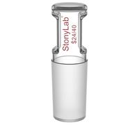 stonylab Bouchon en Verre Borosilicaté, Bouchon Creux Droit avec Fond Fermé (1 Pièce), pour Réacteurs de Laboratoire, Joint 24/40