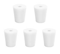 stonylab Bouchons en Silicone, Lot de 5 Bouchons en Silicone Naturel Standard 3# avec Ouverture de 6 mm à un Seul Trou