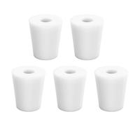 stonylab Bouchons en Silicone, Lot de 5 Bouchons en Silicone Naturel Standard 3# avec Ouverture de 8 mm à un Seul Trou