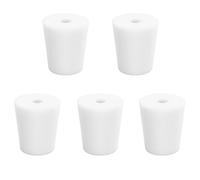 stonylab Bouchons en Silicone, Lot de 5 Bouchons en Silicone Naturel Standard 4# avec Ouverture de 6 mm à un Seul Trou
