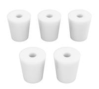 stonylab Bouchons en Silicone, Lot de 5 Bouchons en Silicone Naturel Standard 4# avec Ouverture de 8 mm à un Seul Trou