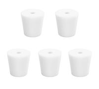 stonylab Bouchons en Silicone, Lot de 5 Bouchons en Silicone Naturel Standard 5# avec Ouverture de 6 mm à un Seul Trou