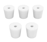 stonylab Bouchons en Silicone, Lot de 5 Bouchons en Silicone Naturel Standard 5# avec Ouverture de 8 mm à un Seul Trou