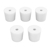 stonylab Bouchons en Silicone, Lot de 5 Bouchons en Silicone Naturel Standard 6# avec Ouverture de 8 mm à un Seul Trou