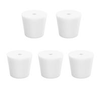 stonylab Bouchons en Silicone, Lot de 5 Bouchons en Silicone Naturel Standard 7# avec Ouverture de 6 mm à un Seul Trou