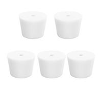 stonylab Bouchons en Silicone, Lot de 5 Bouchons en Silicone Naturel Standard 8# avec Ouverture de 6 mm à un Seul Trou