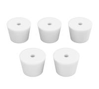 stonylab Bouchons en Silicone, Lot de 5 Bouchons en Silicone Naturel Standard 8# avec Ouverture de 8 mm à un Seul Trou